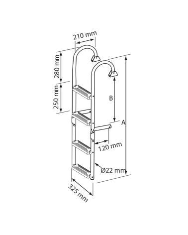 ESCALERA DE BAÑO PLEGABLE curva