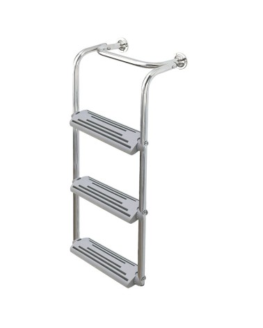 ESCALERA PLEGABLE AC. INOX. 3 PELDAÑOS 90º-180º