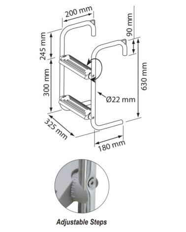 ESCALERA PARA BALSA 2 PELDAÑOS