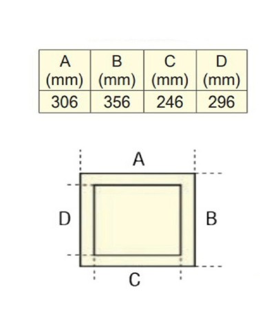 REGISTRO CON TAPA DESMONTABLE 306X356MM