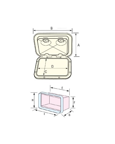 TAPA REGISTRO MID LINE 278X378MM BLANCO CON CAJON