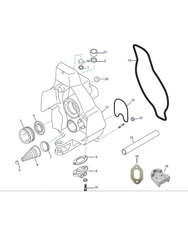 TRANSOM Y PISTON DIRECCION ALPHA ONE GEN I & II